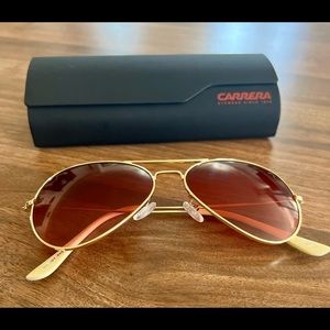 NEW RARE Gold Frame Aviators Red Gradient 56mm